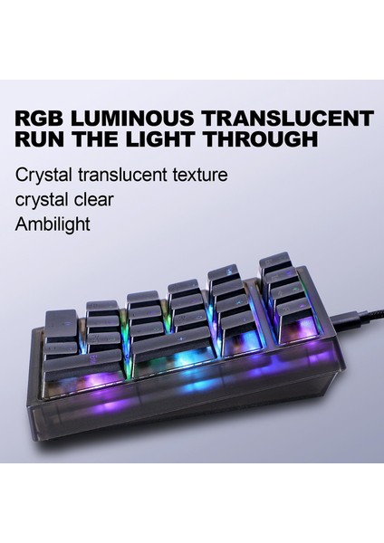 21 Keys Mekanik Sayısal Tuş Takımı Rgb Led Başlangıç Siyah Için Başlangıç Başlangıç (Yurt Dışından)