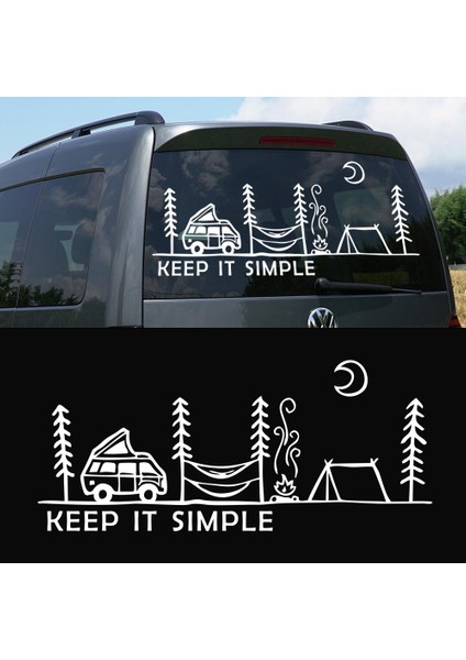 Yazı Tercihli, Keep It Simple Kamp Araba Karavan Sticker, Off Road STICKER-S1417