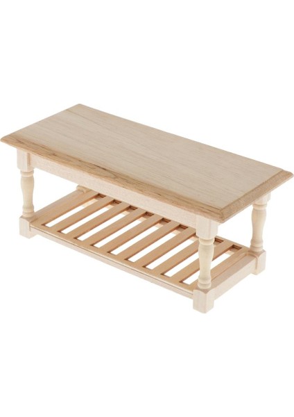 Bebek Ahşap Masa Boyasız Yan Masa Modeli 1:12 Bebek Evi Mobilya Dekoru (Yurt Dışından)