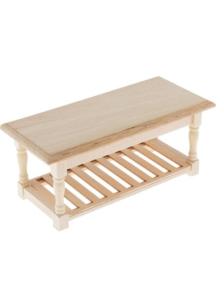 Bebek Ahşap Masa Boyasız Yan Masa Modeli 1:12 Bebek Evi Mobilya Dekoru (Yurt Dışından)