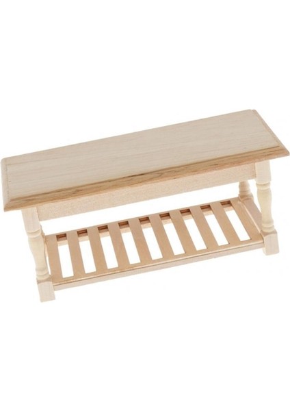 Bebek Ahşap Masa Boyasız Yan Masa Modeli 1:12 Bebek Evi Mobilya Dekoru (Yurt Dışından)