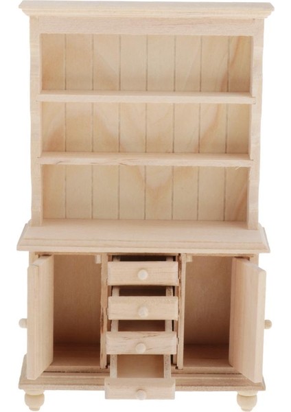 1:12 Dollhouse Kitaplık Ekran Dolabı Oturma Odası Çalışma Ahşap (Yurt Dışından)