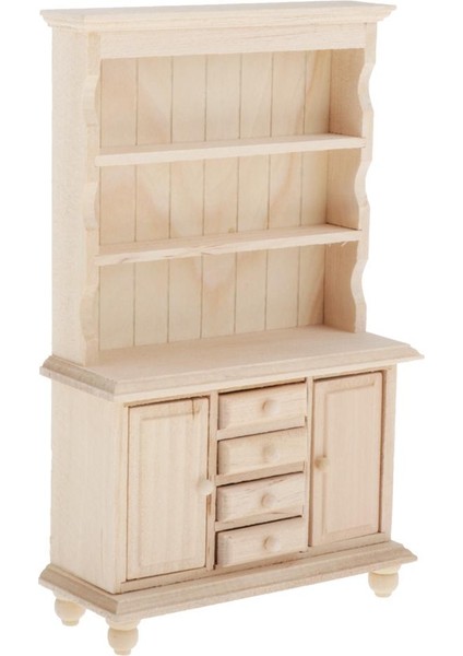 1:12 Dollhouse Kitaplık Ekran Dolabı Oturma Odası Çalışma Ahşap (Yurt Dışından)