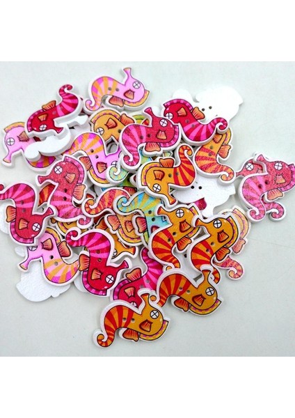 100 Ahşap Düğme Deniz Atı Hayvanları Süsleme El Sanatları Dikiş Kartları (Yurt Dışından) modelleri