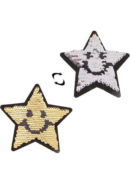 Tersinir Pullar Demir Yama Nakış Yıldızı Aplike Dikiş Rozetleri 9X9CM (Yurt Dışından) fiyatları