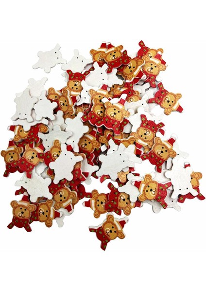 100 Adet Delik Ahşap Düğmeler Noel Ayı Düğmeleri Dikiş (Yurt Dışından) fiyatları