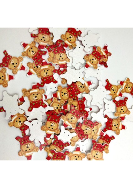 100 Adet Delik Ahşap Düğmeler Noel Ayı Düğmeleri Dikiş (Yurt Dışından) modelleri