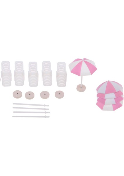 5 Set 1/12 Bebek Bebek Sandalye Şemsiye Akvaryum Dekoru #2 (Yurt Dışından)
