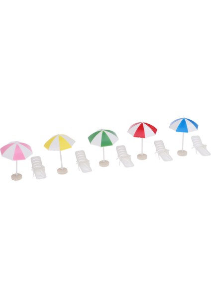 1/12 Dollhouse Minyatür Beach Sandalye Şemsiye 5pc - Yard Dekor #6 (Yurt Dışından)