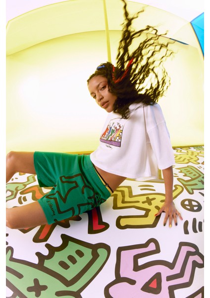 Joyful Tişört Pijama Üstü-Keith Haring Koleksiyonu