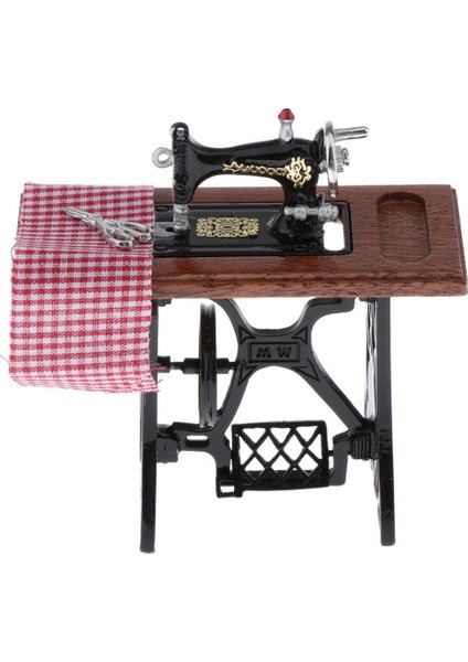 1/12 Ölçekli Bebek Evi Dekoru Için Kumaş Model Oyuncak ile Mini Dikiş Makinesi (Yurt Dışından)