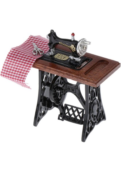 1/12 Ölçekli Bebek Evi Dekoru Için Kumaş Model Oyuncak ile Mini Dikiş Makinesi (Yurt Dışından)