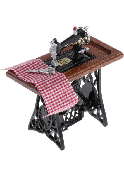 1/12 Ölçekli Bebek Evi Dekoru Için Kumaş Model Oyuncak ile Mini Dikiş Makinesi (Yurt Dışından)