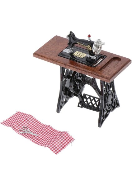 1/12 Ölçekli Bebek Evi Dekoru Için Kumaş Model Oyuncak ile Mini Dikiş Makinesi (Yurt Dışından)