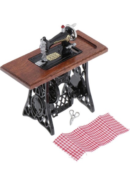 1/12 Ölçekli Bebek Evi Dekoru Için Kumaş Model Oyuncak ile Mini Dikiş Makinesi (Yurt Dışından)