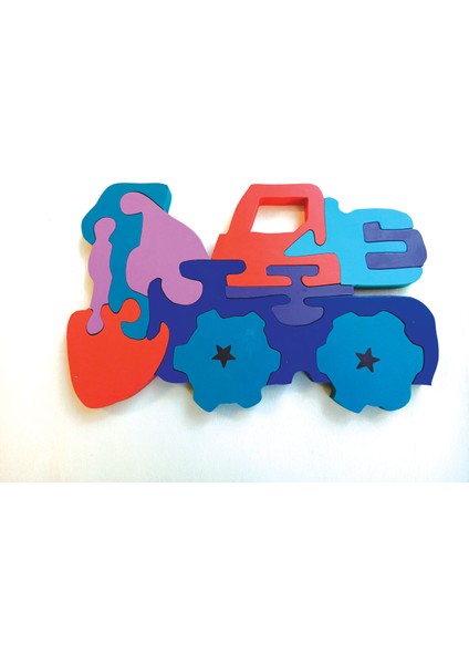 Inşaat Kepçesi Ahşap Puzzle Yapboz