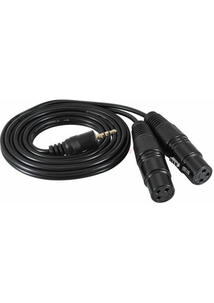 3.5mm Trs - Çift Xlr Dişi Y Ayırıcı Kablosu(Yurt Dışından)