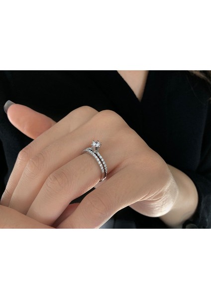 F Renk Toplam 0,53 Karat Pırlanta Tektaş Yüzük ve Alyans 0407R0052 indirimleri