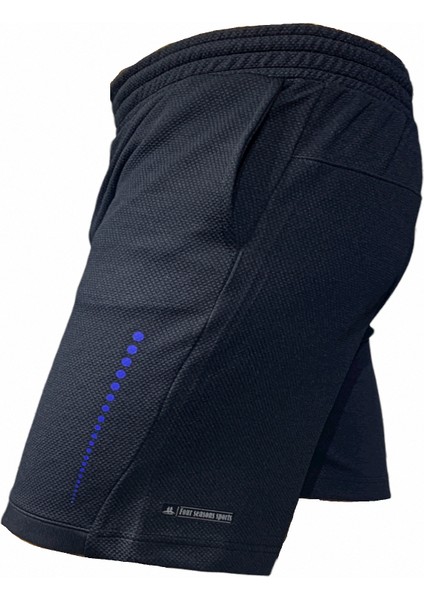 Erkek Siyah Saks Damla Baskılı Hafif Telefon Cepli Günlük Spor Fitness Koşu Şortu modelleri
