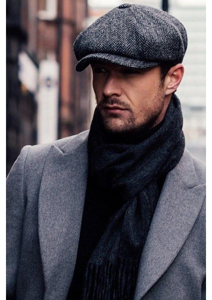 David Beckham Model Peaky Blinders Balıksırtı Kışlık Kasket Şapka Atkı Hediyeli Kombin fiyatları