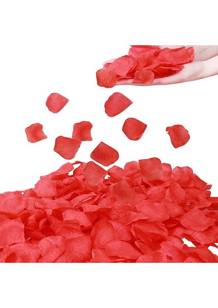 Kırmızı Renkli Gül Yaprağı Şekilli Kumaş Konfeti 144 Lü 5 Paket ( 720 Adet )