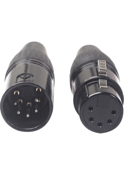 2 Çinko Alaşım 5 Pinli Video Rca Adaptör Fiş Mikrofon Konnektörü Seti (Yurt Dışından)