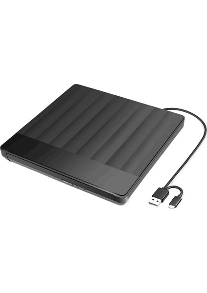 Harici DVD Sürücü Burner USB 3.0 ve Windows Siyah Için C Tip CD Rom Yazarı (Yurt Dışından)