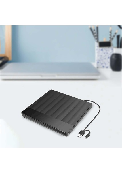 Harici DVD Sürücü Burner USB 3.0 ve Windows Siyah Için C Tip CD Rom Yazarı (Yurt Dışından)