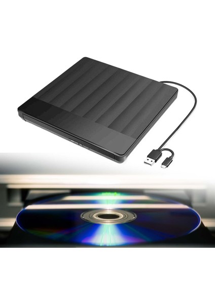 Harici DVD Sürücü Burner USB 3.0 ve Windows Siyah Için C Tip CD Rom Yazarı (Yurt Dışından)