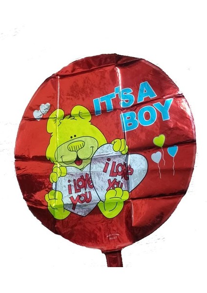 It's A Boy Kırmızı Renk Folyo Balon 45 cm 1 Adet