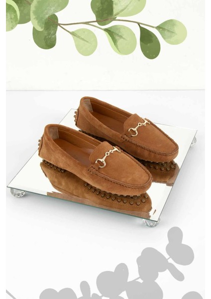 Taba Süet Leather Kadın Loafer Ayakkabı K0127422500210