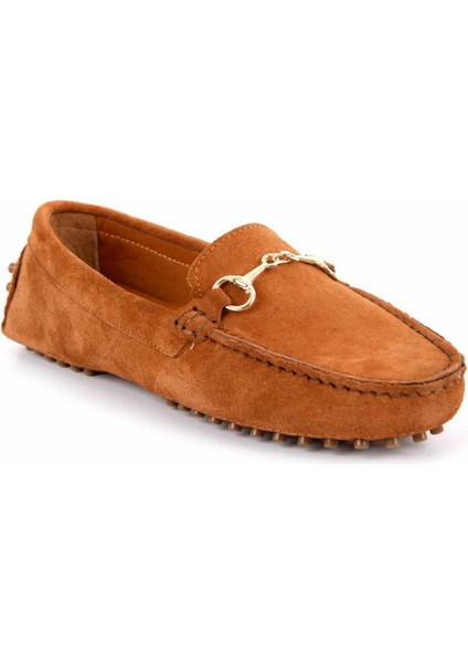 Taba Süet Leather Kadın Loafer Ayakkabı K0127422500210