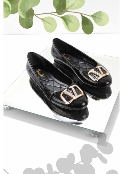 Siyah Kroko Kadın Babet K0164112111110