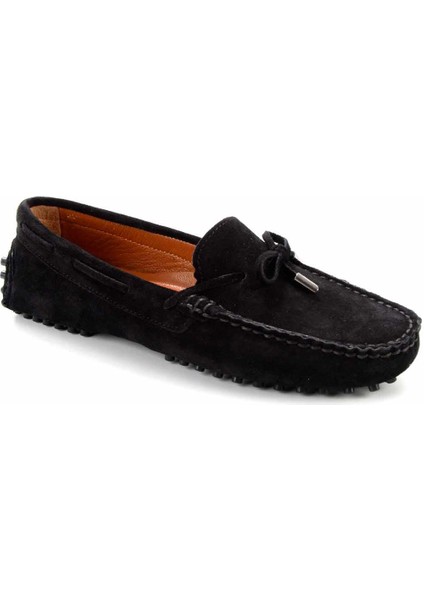 Siyah Süet Leather Kadın Loafer Ayakkabı K0127422510210