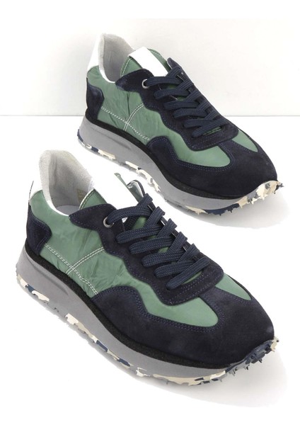 Lacivert Yeşil Süet Leather Erkek Sneaker E0181000700210