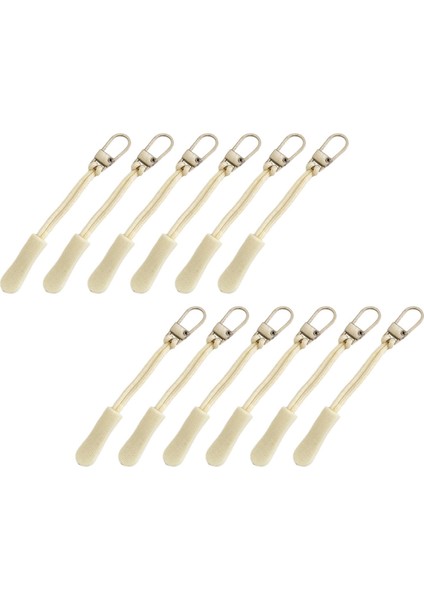 12 Adet Fermuar Çeker Kablo Uzantısı Metal Fermuar Sekmesi Beyaz Altın (Yurt Dışından)
