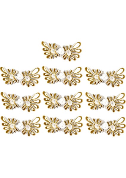 10 Döngü Örgülü Çin Düğüm Kurbağası Beyaz (Yurt Dışından) fırsatları