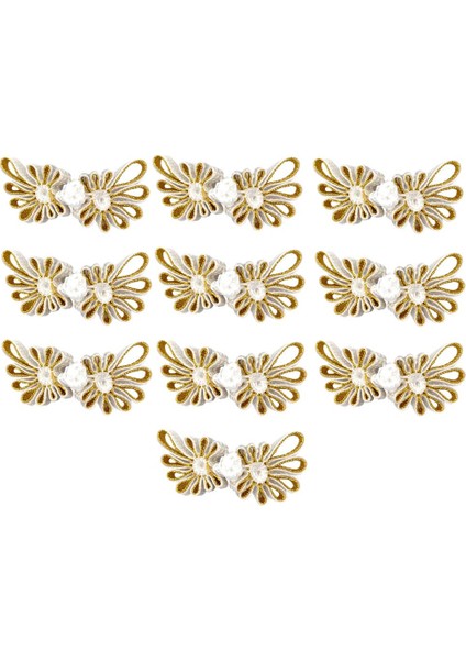 10 Döngü Örgülü Çin Düğüm Kurbağası Beyaz (Yurt Dışından) indirimleri