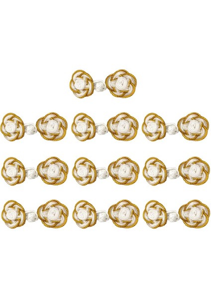 10 Çift Çin Kurbağa Düğmeleri Kapatma Bağlantı Elemanları Gül Tokası Dikiş Cheongsam Beyaz (Yurt Dışından) fırsatları