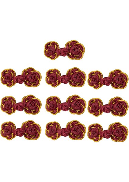 10 Çift Çin Kurbağa Düğmesi Kapanışları Dikiş Morumsu Kırmızı (Yurt Dışından) fırsatları