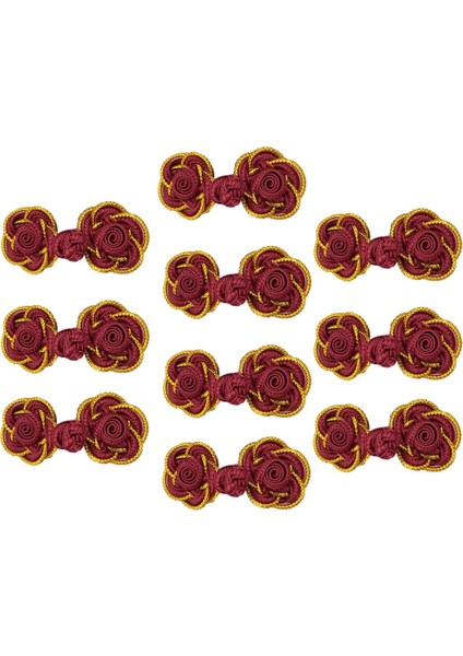 10 Çift Çin Kurbağa Düğmesi Kapanışları Dikiş Morumsu Kırmızı (Yurt Dışından) indirimleri