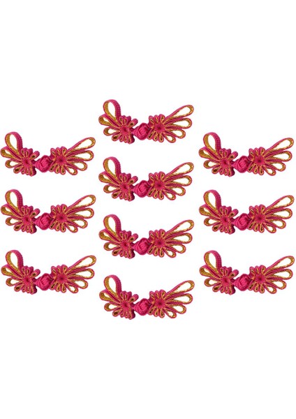 10 Döngü Örgülü Çin Düğüm Kurbağası Gülü Kırmızı (Yurt Dışından) fırsatları