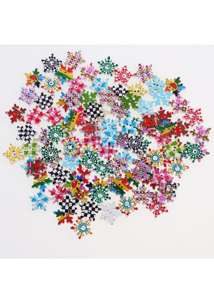 100X Kar Tanesi 2 Delikli Ahşap Düğmeler Scrapbooking Noel Dekorasyonu 19MM (Yurt Dışından) indirimleri
