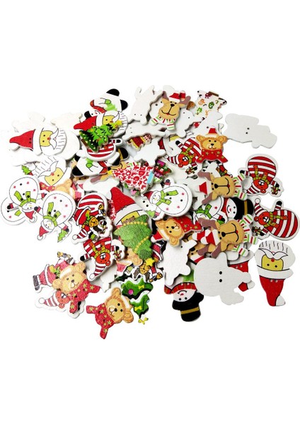 100 Adet Karma Noel Ahşap Düğmeleri Scrapbooking Kartı Yapımı Işçiliği (Yurt Dışından) fiyatları