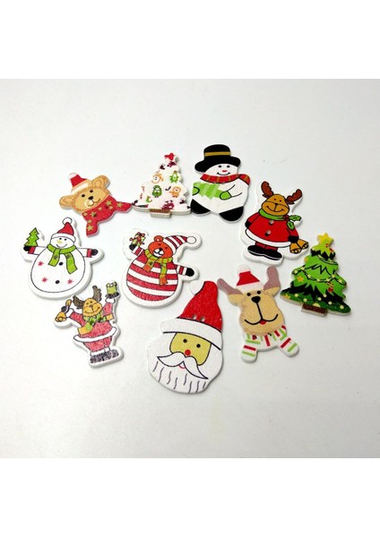 100 Adet Karma Noel Ahşap Düğmeleri Scrapbooking Kartı Yapımı Işçiliği (Yurt Dışından) modelleri