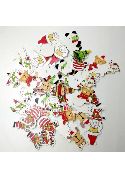 100 Adet Karma Noel Ahşap Düğmeleri Scrapbooking Kartı Yapımı Işçiliği (Yurt Dışından) fırsatları