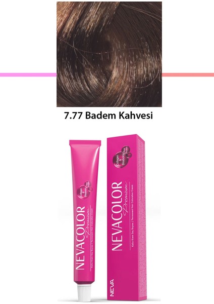 Premium 7.77 Badem Kahvesi - Kalıcı Krem Saç Boyası 50 G Tüp