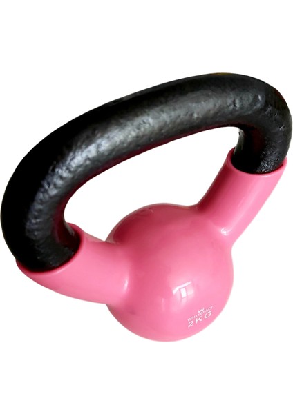 Kettlebell(Çaydanlık Tipi Dambıl) 2 kg (Pembe-Siyah)