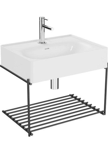 Equal 64082 Lavabo Ünitesi, 60 cm, Raflı, Beyaz