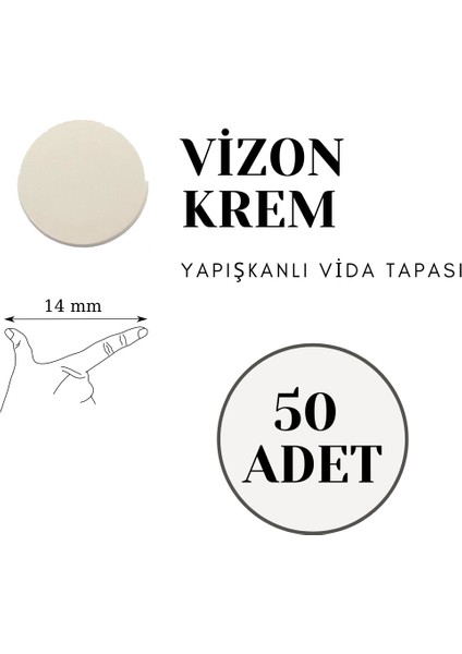 Yapışkanlı Vida Tapası Vizon Krem